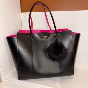 Kate Spade Black Tote with Pink Interior